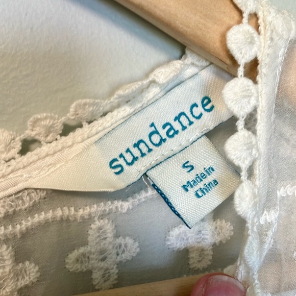Sundance 100% Silk White Lace Dress with Lining - Picture 2 of 7